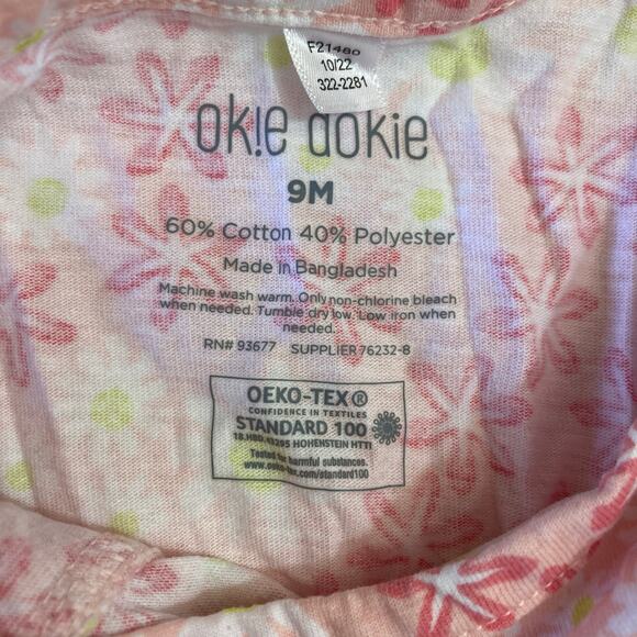 ❤️5/$25 SALE Okie Dokie Pink Daisy Flowers Ruffle Bubble Romper One Piece Outfit - Picture 7 of 7